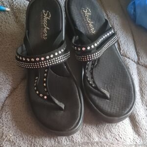 Skechers Black Sparkle Sandals